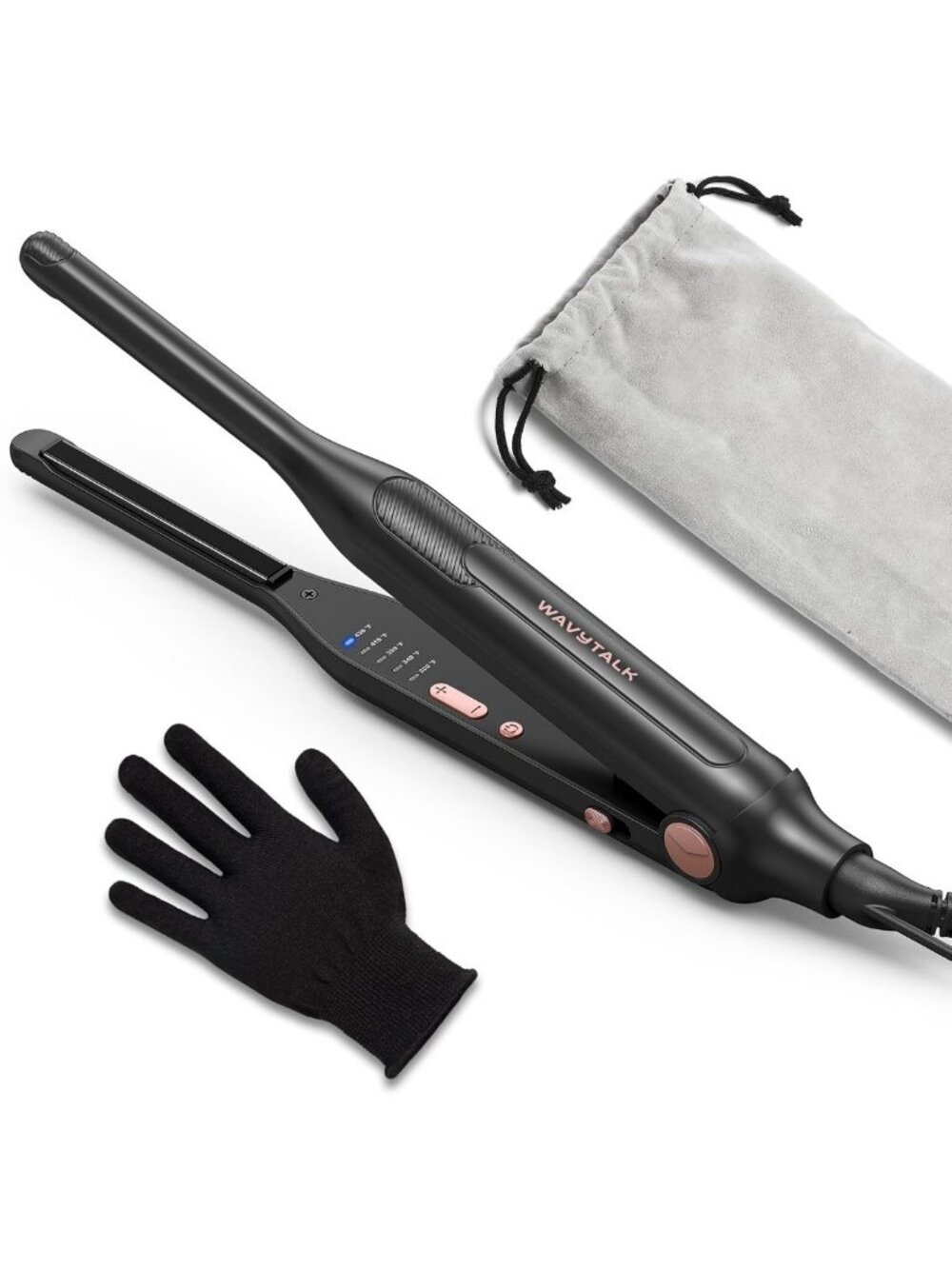 Compact 0.3" Pencil Flat Iron - Small Straightener for Short Hair & Pixie Cuts